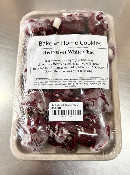 Red Velvet White Choc Frozen Cookies