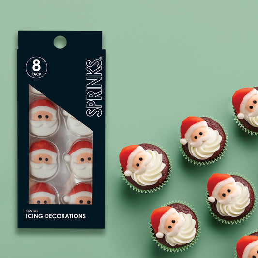 SPRINKS Sugar Decorations - SANTA (8 pieces)