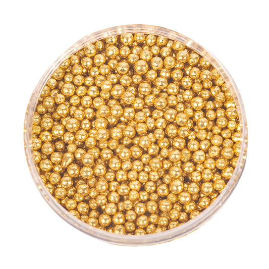 Crunchy SHINY GOLD 2mm Sprinkles (75g) Sugar Pearls