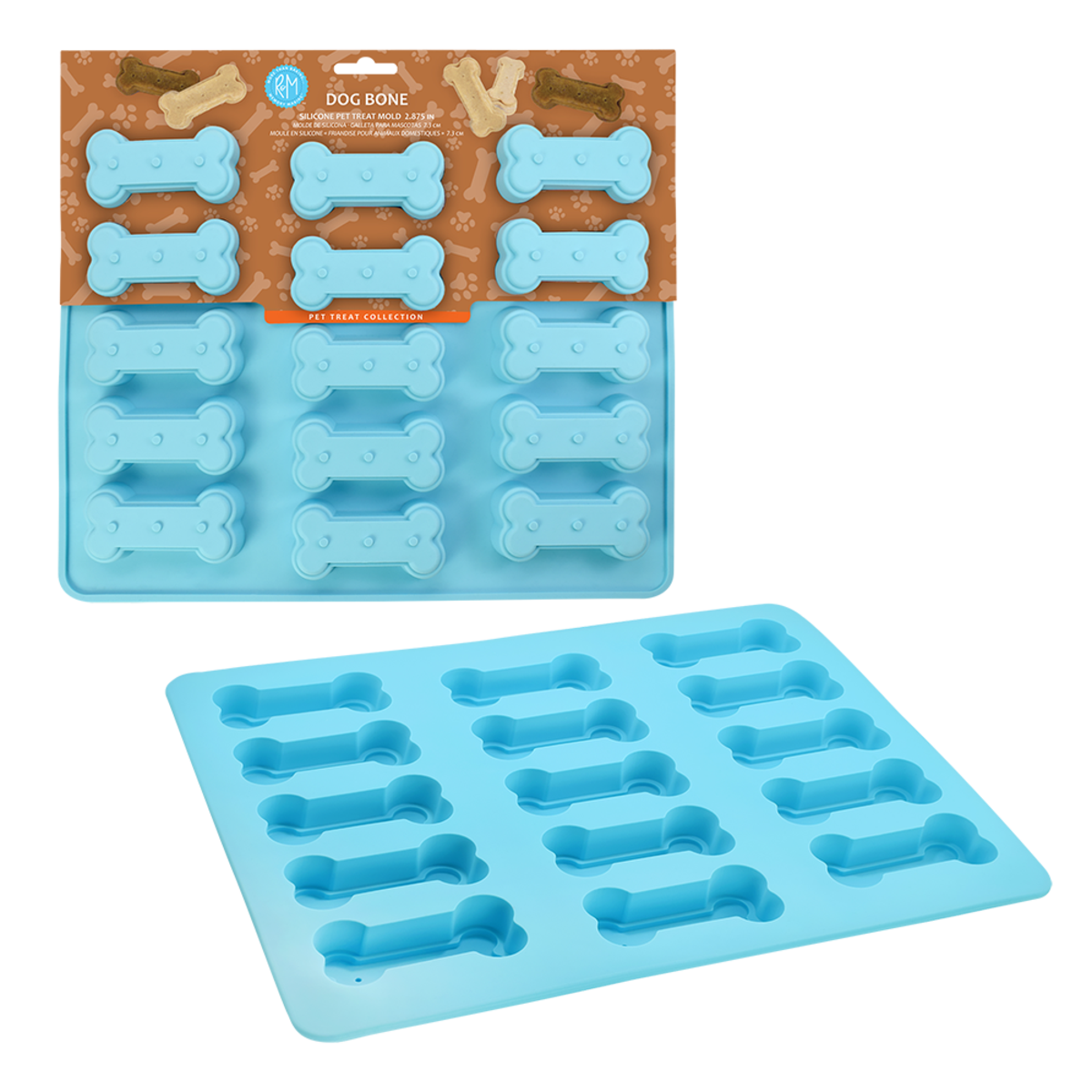 R&M SILICONE 15 CUP DOG BONE MOULD chocolate silicone mould