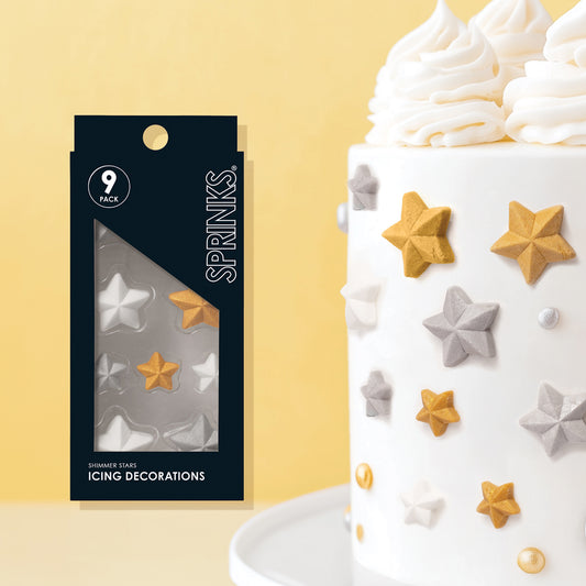 SPRINKS Sugar Decorations - SHIMMER STARS (9 pieces)