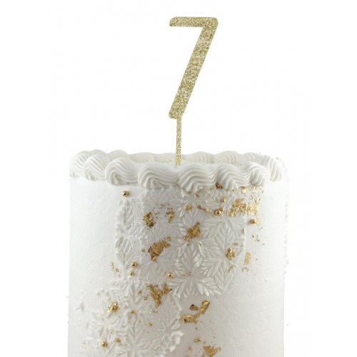 Cake Topper Acrylic Glitter 2.5mm Gold 7 Number Topper