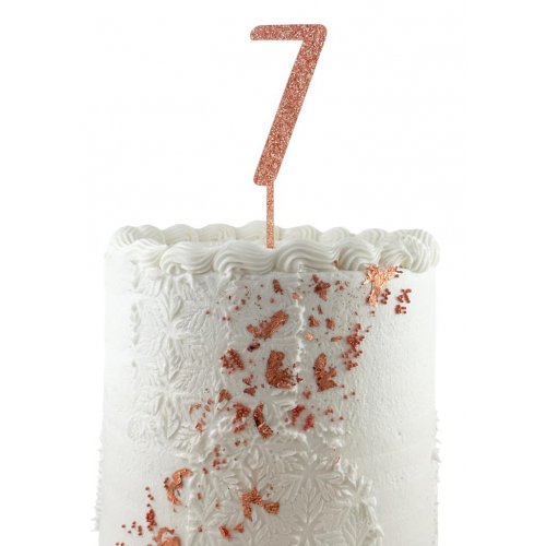 Cake Topper Acrylic Glitter 2.5mm Rose 7 Number Topper