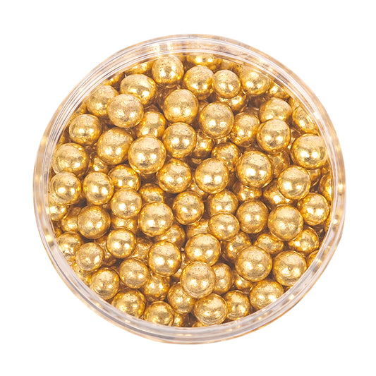Crunchy SHINY GOLD 4mm Sprinkles (75g) Sugar Pearls
