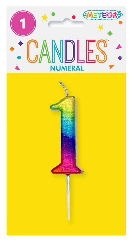 MINI RAINBOW NUMERAL PICK CANDLES - 1