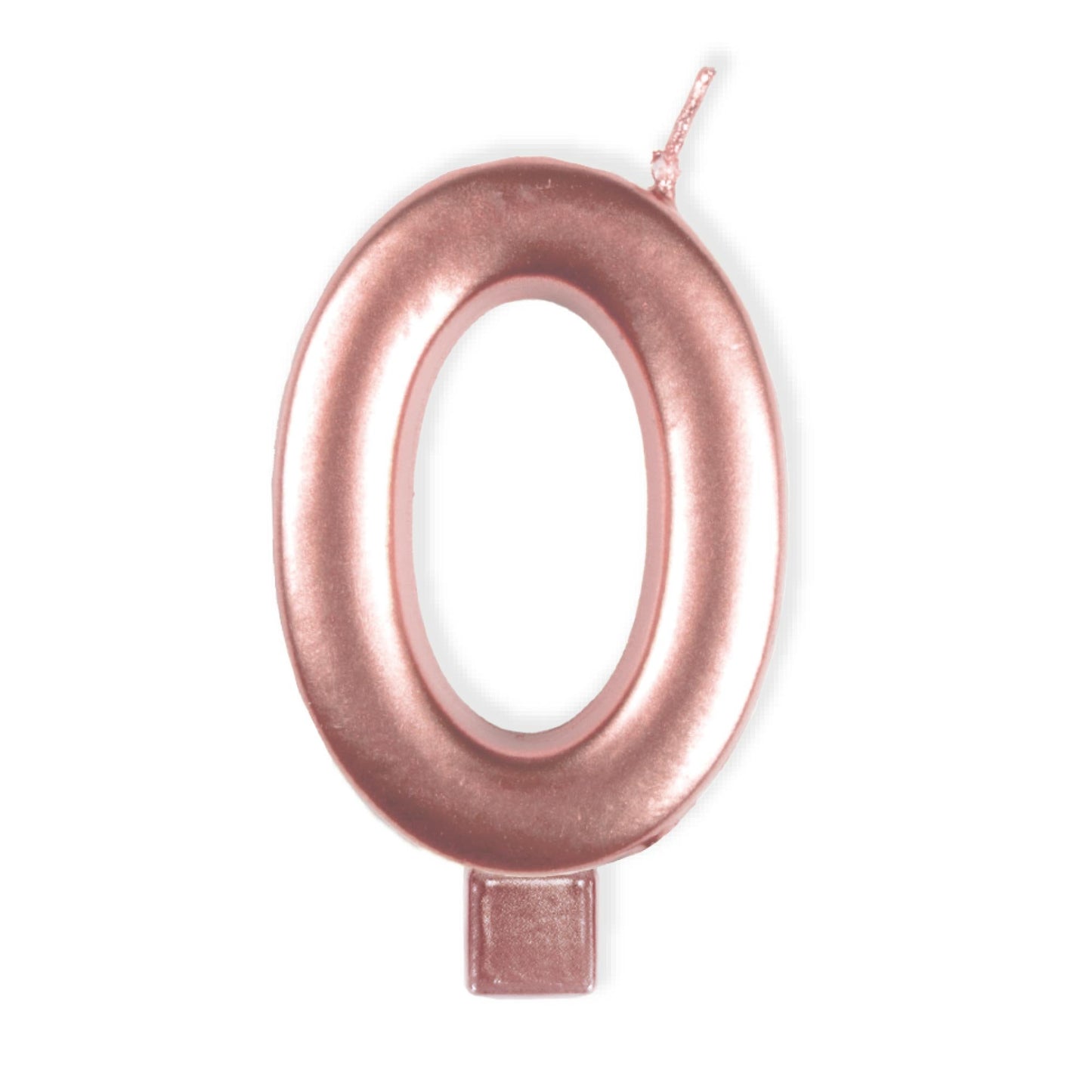 Candle Numeral Moulded Rose Gold 0