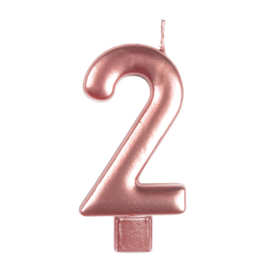 Candle Numeral Moulded Rose Gold 2