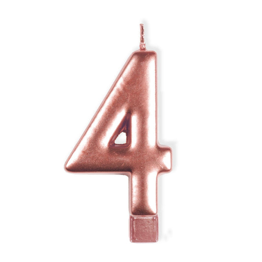 Candle Numeral Moulded Rose Gold 4