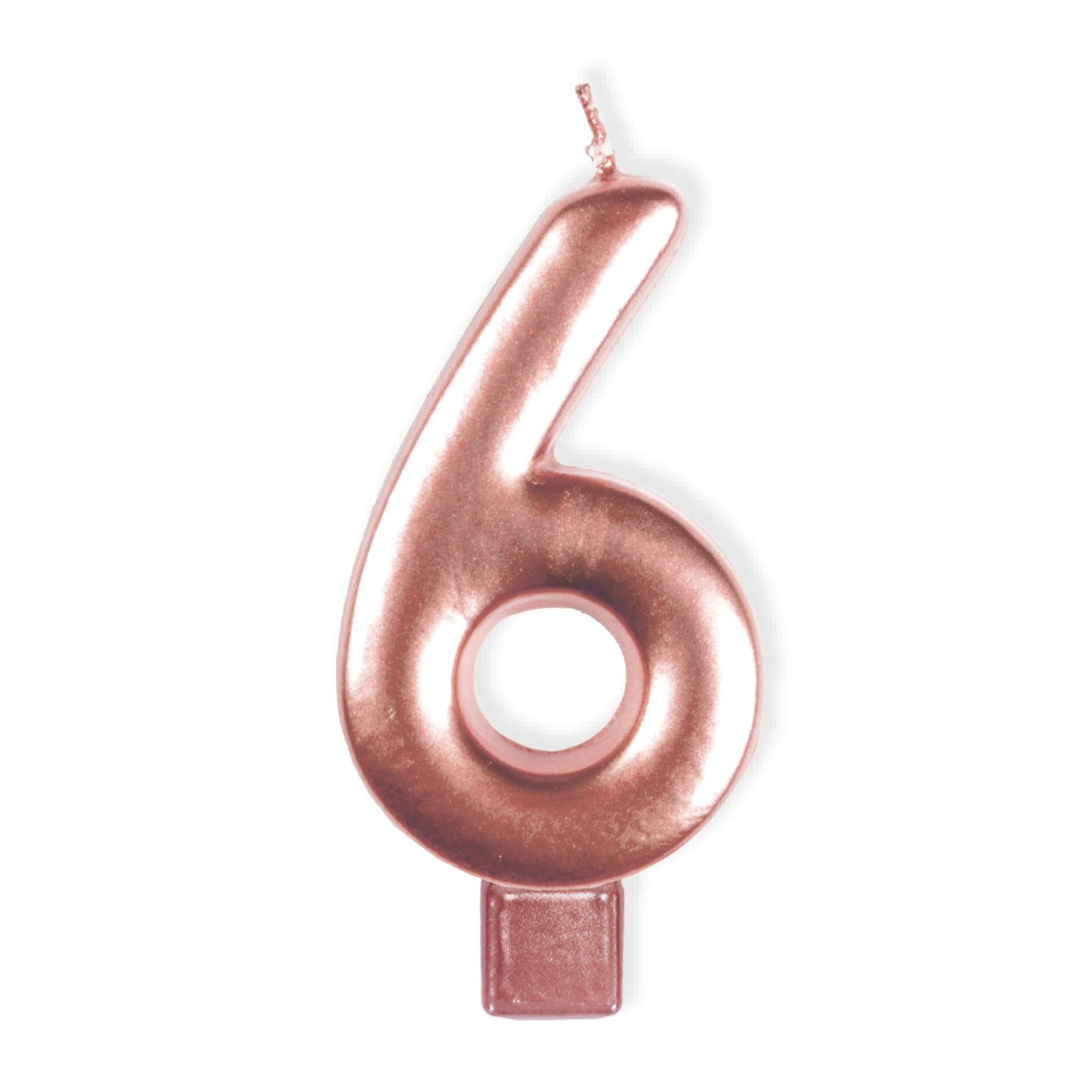 Candle Numeral Moulded Rose Gold 6