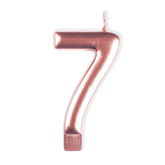 Candle Numeral Moulded Rose Gold 7