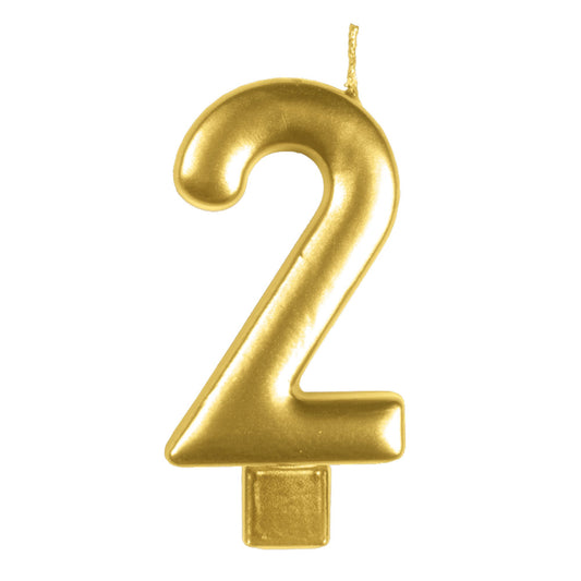 Candle Numeral Moulded  Gold 2