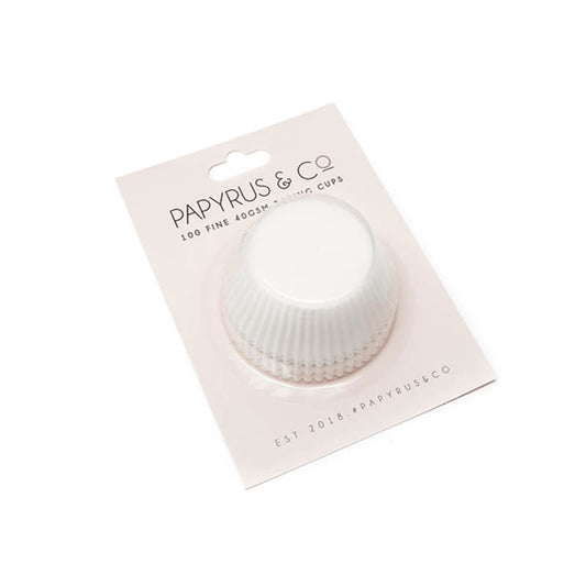 Standard WHITE Greaseproof Baking Cups (100 pack) 50mm base