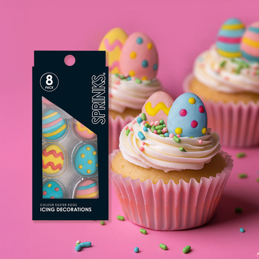 SPRINKS Sugar Decorations - COLOURFUL EASTER EGGS SHAPES