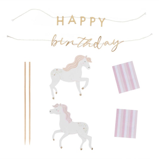 PRINCESS PARTY UNICORN HAPPY BIRTHDAY CAKE OTHER TOPPER