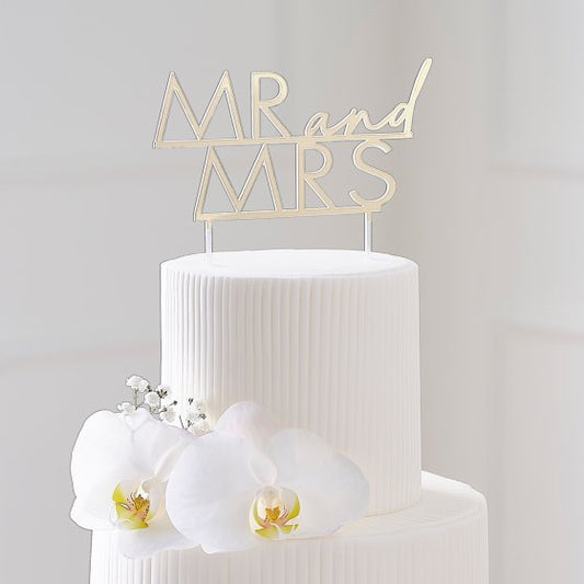 MODERN LUXE MR MRS CAKE TOPPER ACRYLIC