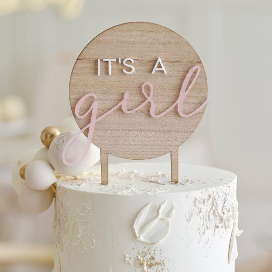 TEDDY BEAR ITS A GIRL CAKE OTHER TOPPER