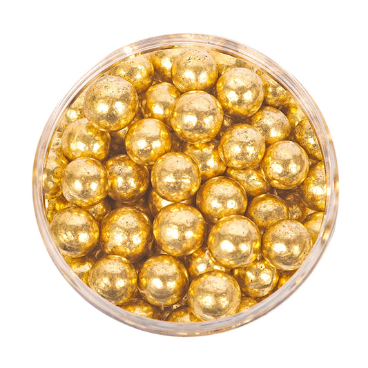 Crunchy SHINY GOLD 8mm Sprinkles (75g) Sugar Pearls