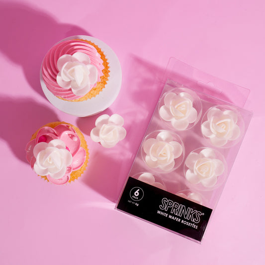WHITE WAFER ROSETTES (6 Pack) - by Sprinks