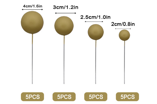 Butter Yellow Matte Ball Toppers 20pcs