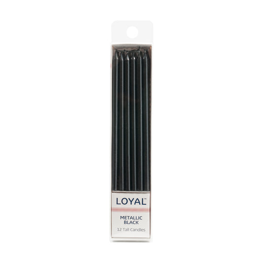 Candle Metallic Black (12pc) Tall