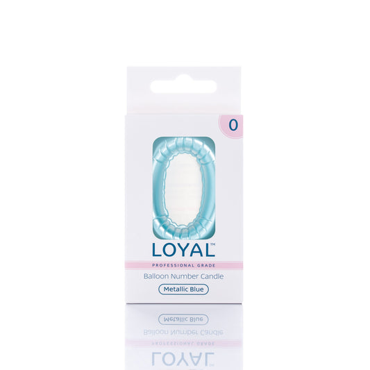 Balloon Number '0' Candle Blue