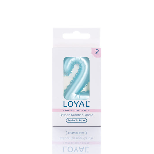 Balloon Number '2' Candle Blue