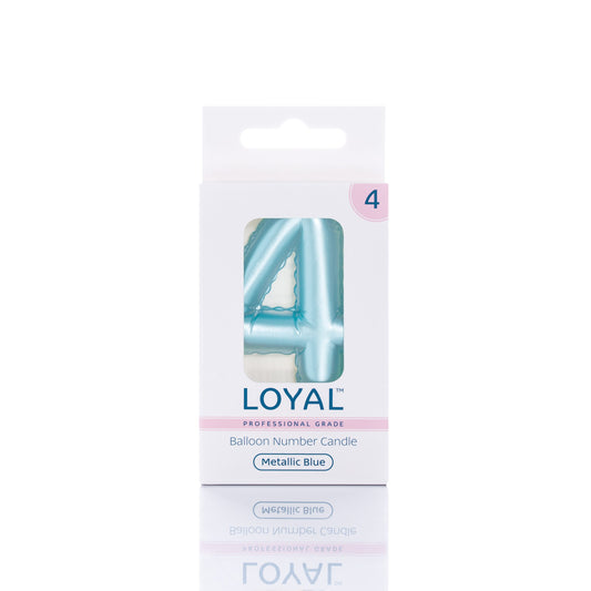 Balloon Number '4' Candle Blue