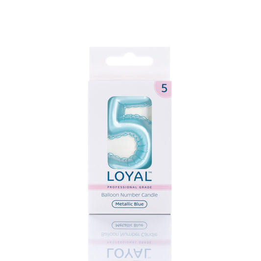 Balloon Number '5' Candle Blue