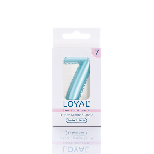 Balloon Number '7' Candle Blue
