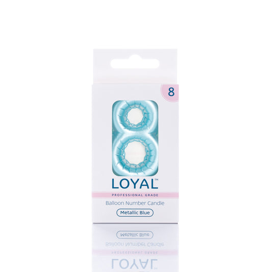 Balloon Number '8' Candle Blue