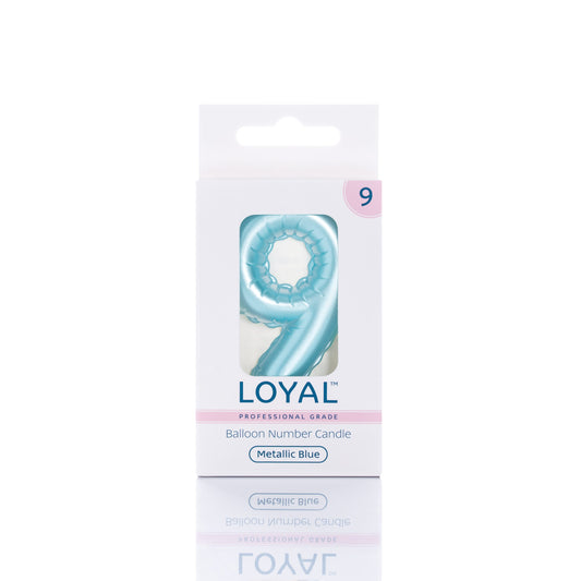 Balloon Number '9' Candle Blue