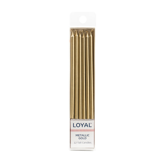 Candle Metallic Gold (12pc) Tall