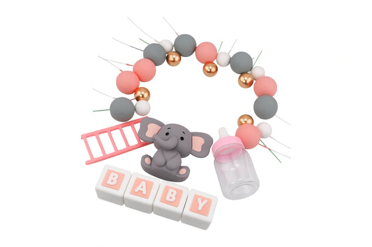 Baby Girl Cake Topper Set Iconic Cake Art ball topper set