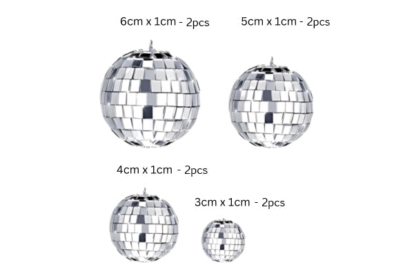 Disco Ball Set of 8Pcs without stick ball topper