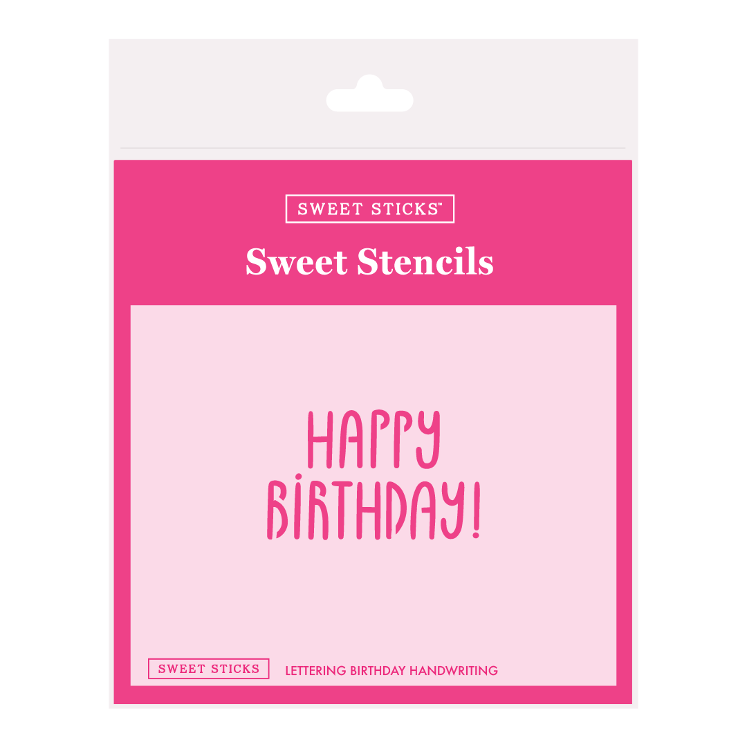 Lettering Birthday Handwritten Stencil