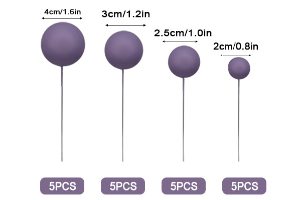 Lavander Matte Ball Toppers 20pcs