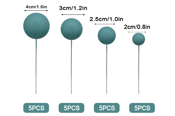 Powder Blue Matte Ball Toppers 20pcs