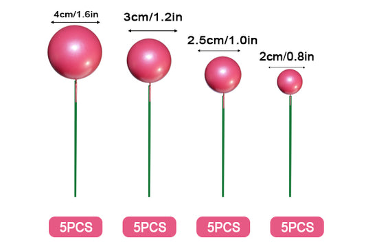 Pink Pearl Ball Toppers 20pcs