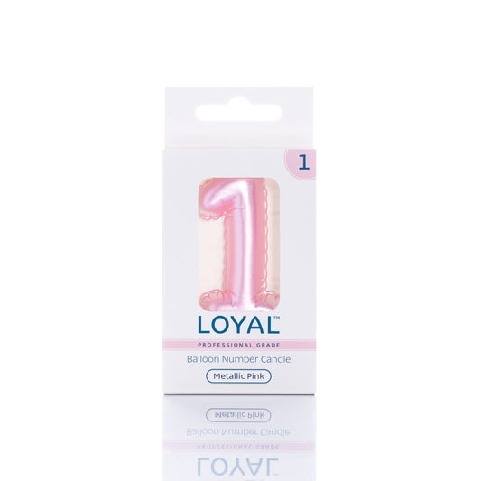 Balloon Number '1' Candle Pink