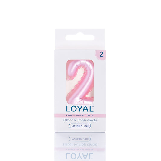 Balloon Number '2' Candle Pink