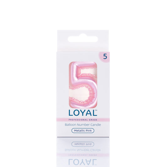 Balloon Number '5' Candle Pink