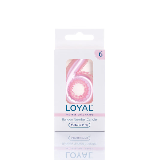 Balloon Number '6' Candle Pink
