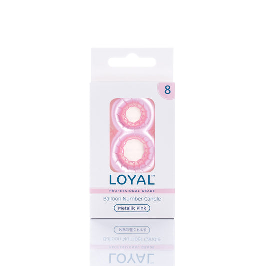 Balloon Number '8' Candle Pink