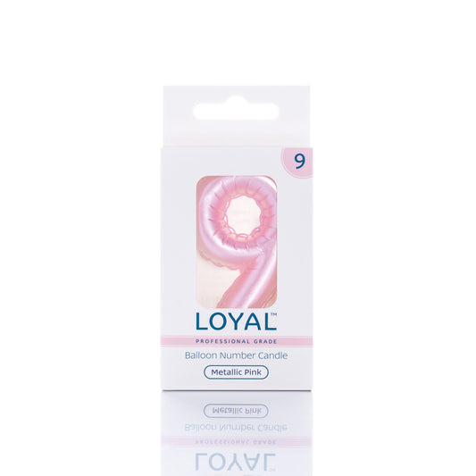 Balloon Number '9' Candle Pink