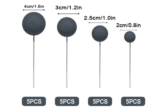 Slate Grey Matte Ball Toppers 20pcs