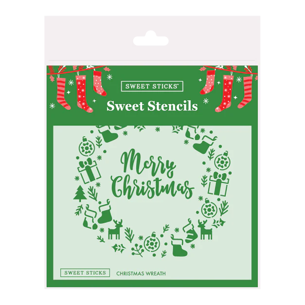 Christmas Wreath Sweet Sticks Stencil