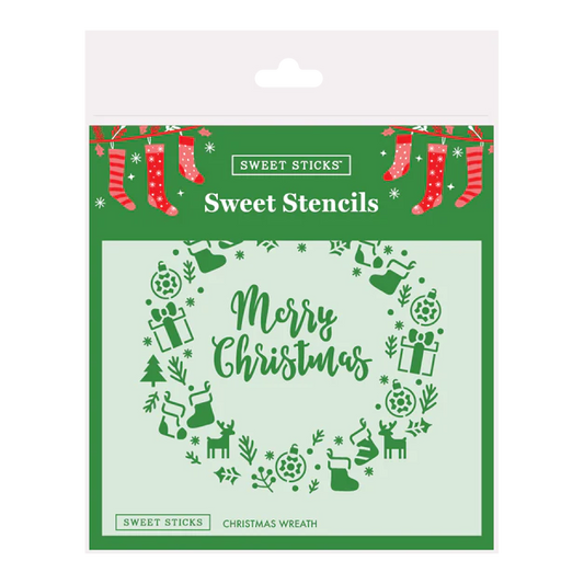 Christmas Wreath Sweet Sticks Stencil