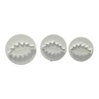 Holly Leaf Large Plunger Cutters Set Of 3 - Christmas