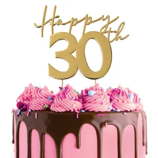 CAKE CRAFT | METAL TOPPER | HAPPY 30TH | GOLD TOPPER