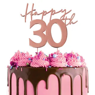 CAKE CRAFT | METAL ROSE GOLD TOPPER | HAPPY 30TH |